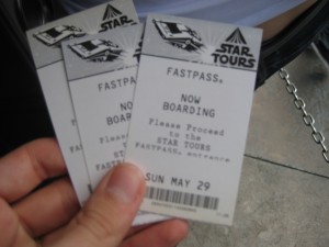 Star Tours Fastpasses